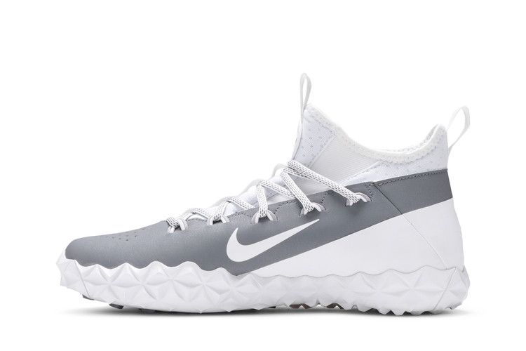 Nike Alpha Huarache 6 Elite Turf LAX 'Cool Grey' — White/White/Cool Grey (4)