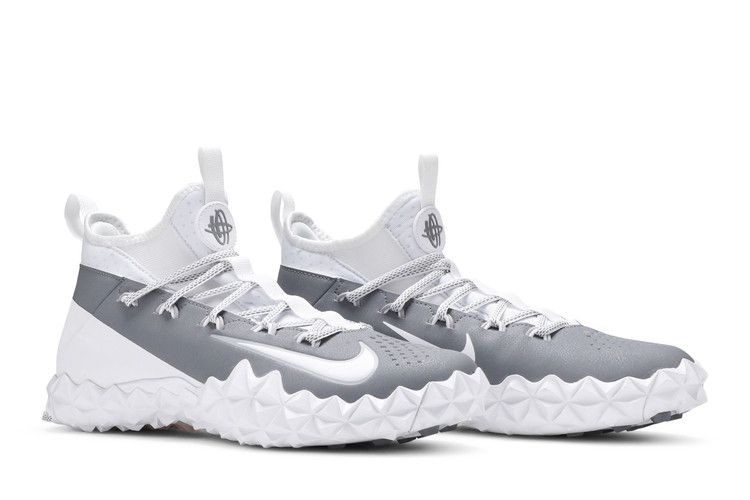 Nike Alpha Huarache 6 Elite Turf LAX 'Cool Grey' — White/White/Cool Grey (9)