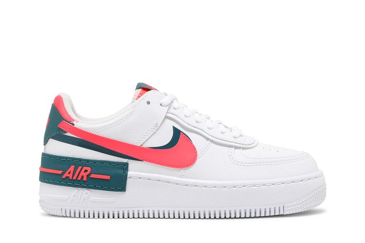 Nike Wmns Air Force 1 Shadow 'White Solar Red' — White/Solar Red/White/Dark Teal Green (2)