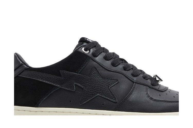 Bapesta Low 'Suede Heel - Black' — Black/Black/White