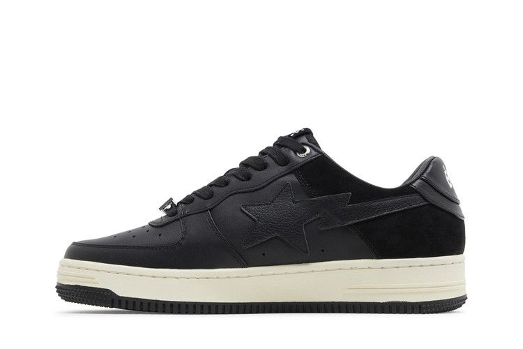 Bapesta Low 'Suede Heel - Black' — Black/Black/White