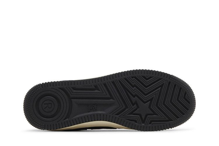 Bapesta Low 'Suede Heel - Black' — Black/Black/White