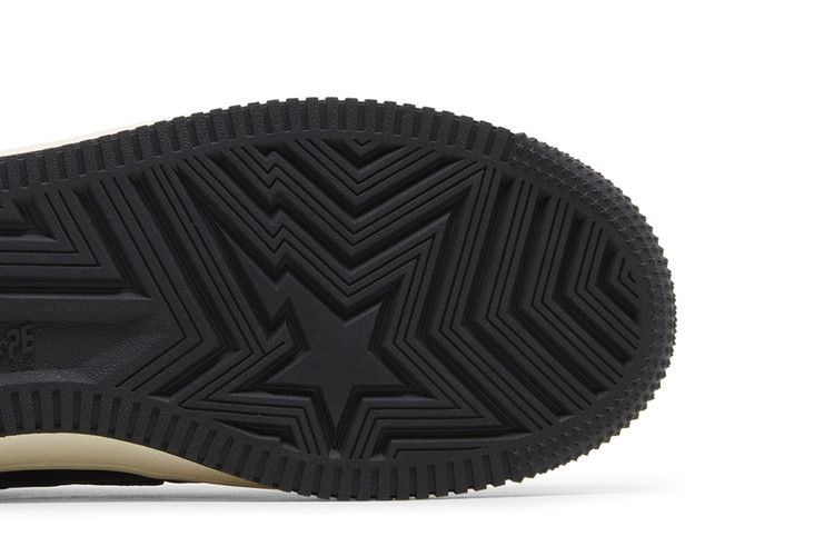Bapesta Low 'Suede Heel - Black' — Black/Black/White