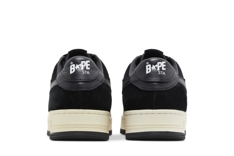 Bapesta Low 'Suede Heel - Black' — Black/Black/White