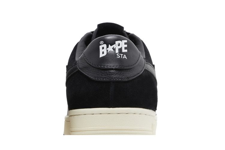 Bapesta Low 'Suede Heel - Black' — Black/Black/White