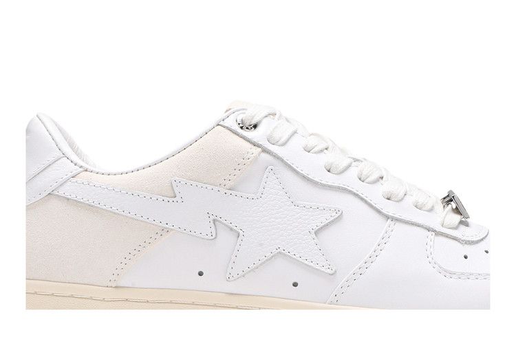Bapesta Low 'Suede Heel - White' — White/White/Egret
