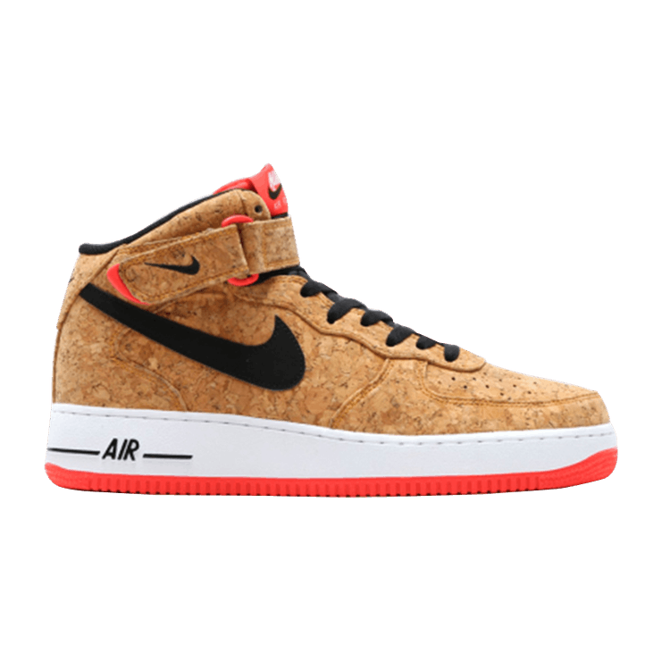 Nike Air Force 1 Mid 'Cork' — Natural/Black-Bright Crimson