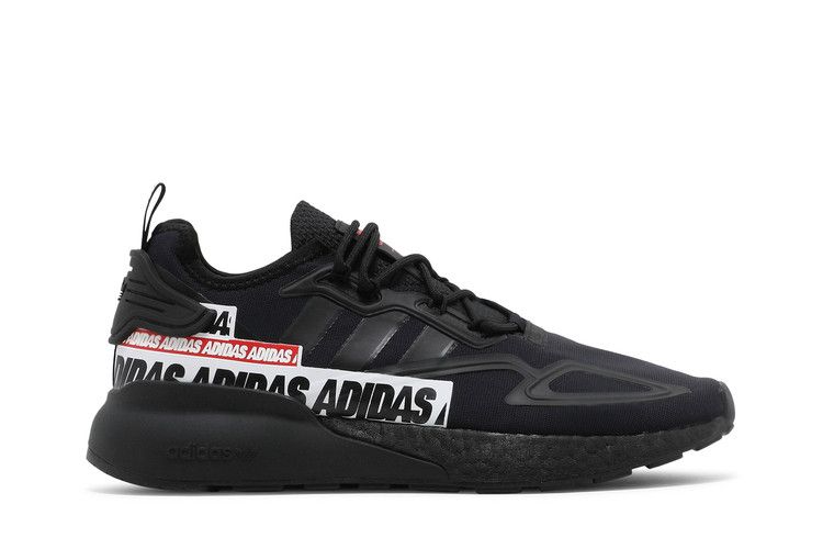 Adidas ZX 2K Boost 'Bold Logo Graphic - Black' — Core Black/Core Black/Cloud White