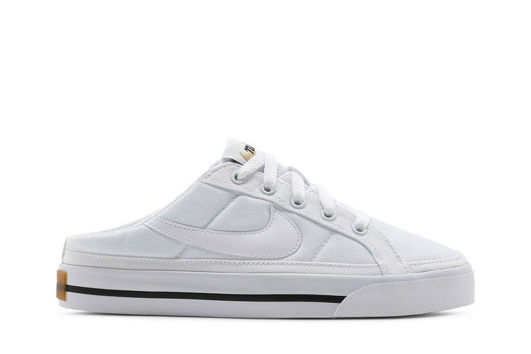 Nike Wmns Court Legacy Mule 'White' — White/Black/Gum Light Brown/White (2)