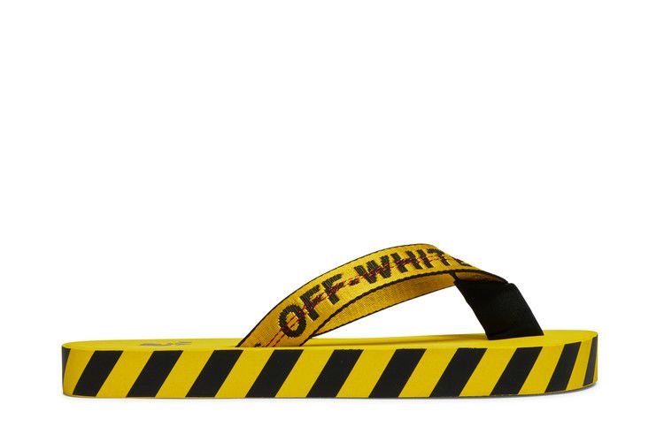 Off-White Industrial Flip Flops 'Logo Tape - Yellow' 2021 — Yellow/Black