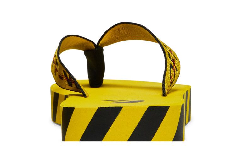 Off-White Industrial Flip Flops 'Logo Tape - Yellow' 2021 — Yellow/Black
