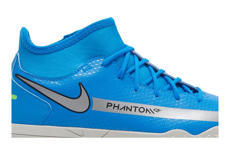 Nike Phantom GT Club DF TF GS 'Photo Blue Metallic Silver' — Photo Blue/Rage Green/Metallic Silver