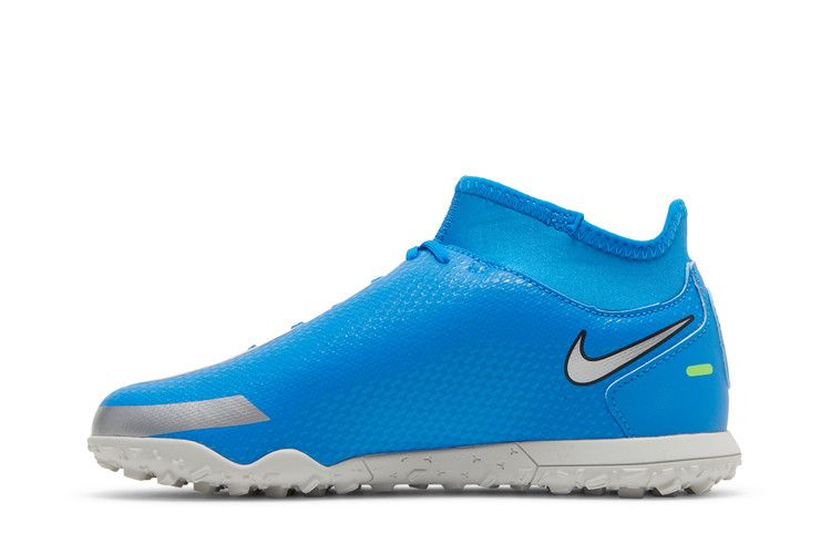 Nike Phantom GT Club DF TF GS 'Photo Blue Metallic Silver' — Photo Blue/Rage Green/Metallic Silver