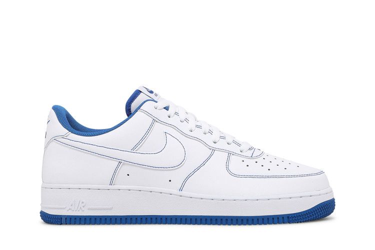 Nike Air Force 1 '07 'Contrast Stitch - White Game Royal' — White/White/Game Royal (2)