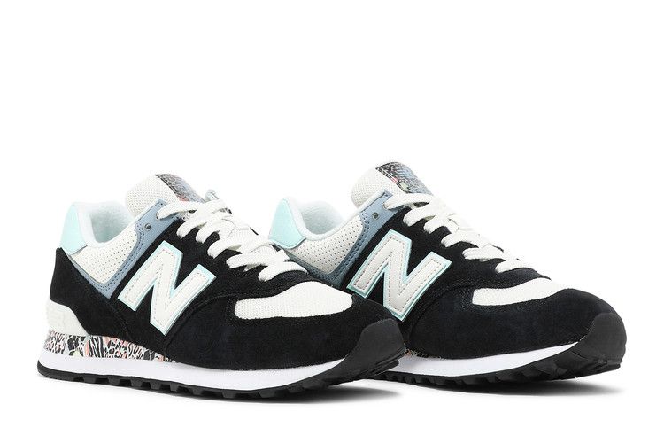 New Balance Wmns 574 'Black White Mint' — Black/White Mint