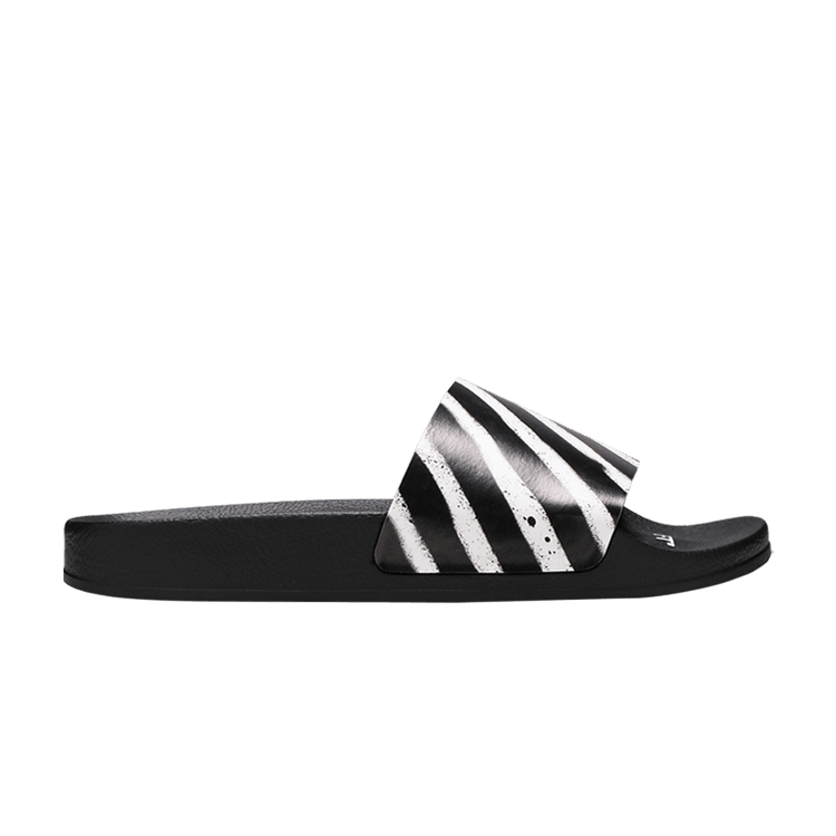 Off-White Industrial Sliders 'Diagonal Stripe - Black White' — Black/White