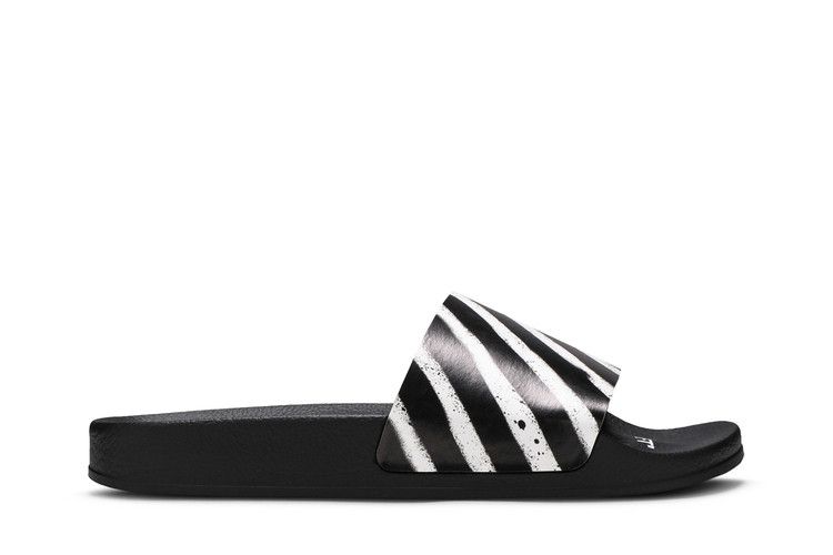 Off-White Industrial Sliders 'Diagonal Stripe - Black White' — Black/White