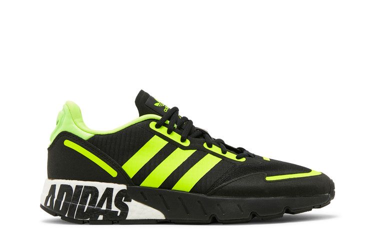 Adidas ZX 1K Boost 'Bold Logo Graphic - Black Solar Yellow' — Core Black/Solar Yellow/Matte Silver