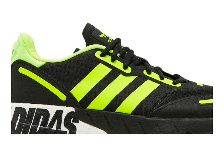 Adidas ZX 1K Boost 'Bold Logo Graphic - Black Solar Yellow' — Core Black/Solar Yellow/Matte Silver
