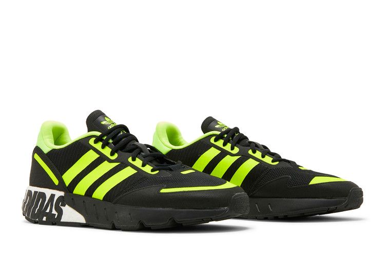 Adidas ZX 1K Boost 'Bold Logo Graphic - Black Solar Yellow' — Core Black/Solar Yellow/Matte Silver