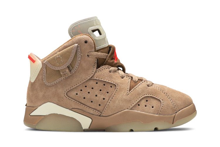 Travis Scott x Air Jordan 6 Retro PS 'British Khaki' — British Khaki/Sail/Bright Crimson