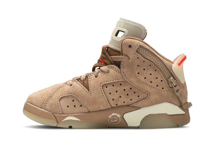 Travis Scott x Air Jordan 6 Retro PS 'British Khaki' — British Khaki/Sail/Bright Crimson