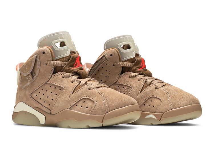 Travis Scott x Air Jordan 6 Retro PS 'British Khaki' — British Khaki/Sail/Bright Crimson