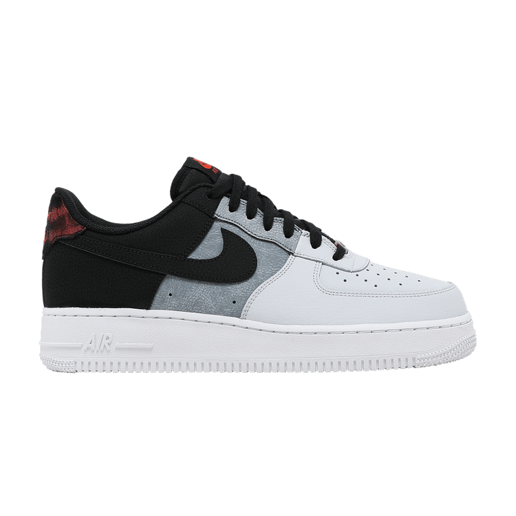 Nike Air Force 1 '07 LV8 'Black Smoke Grey' — Black/Smoke Grey/Pure Platinum/Red Lava
