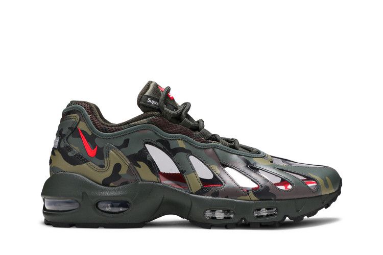 Supreme x Nike Air Max 96 'Camo' — Dark Army/Speed Red/Clear (2)