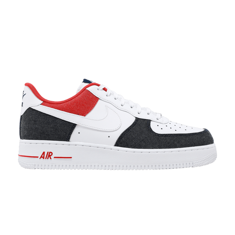 Nike Air Force 1 '07 LX 'White Red Denim' — White/Midnight Navy/Chile Red/White