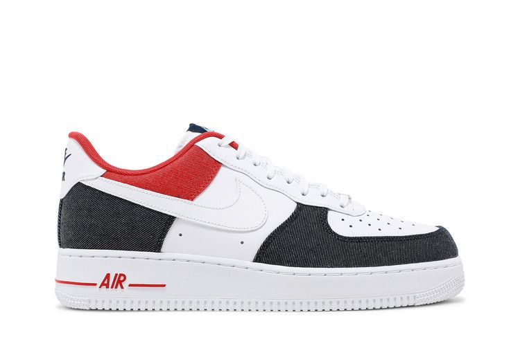 Nike Air Force 1 '07 LX 'White Red Denim' — White/Midnight Navy/Chile Red/White (2)