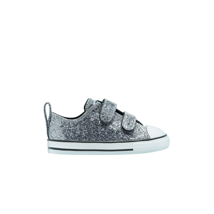 Converse Chuck Taylor All Star Low Easy-On TD 'Coated Glitter' — Black/Bright Coral/White