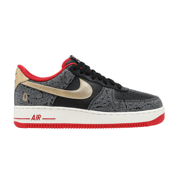 Nike Air Force 1 '07 LX 'Spades' — Black/University Red/Metallic Gold