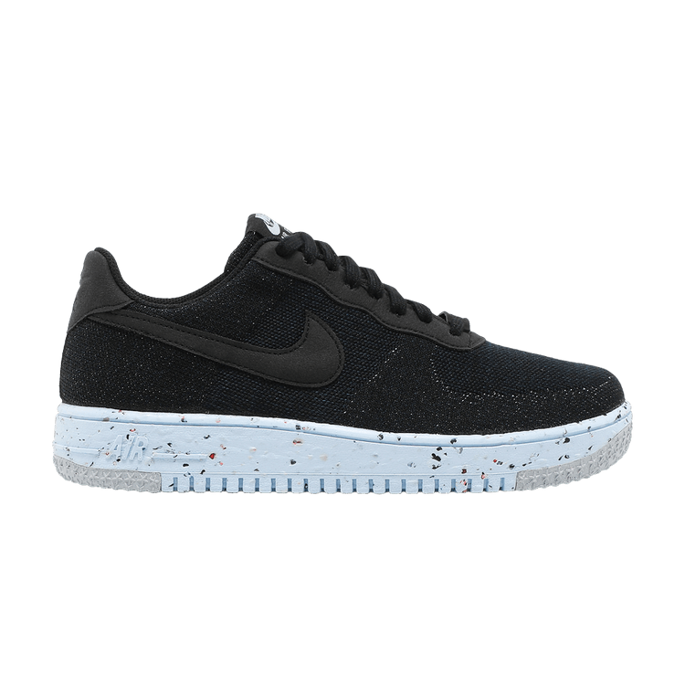 Nike Air Force 1 Crater Flyknit 'Black Chambray Blue' — Black/Black/Chambray Blue