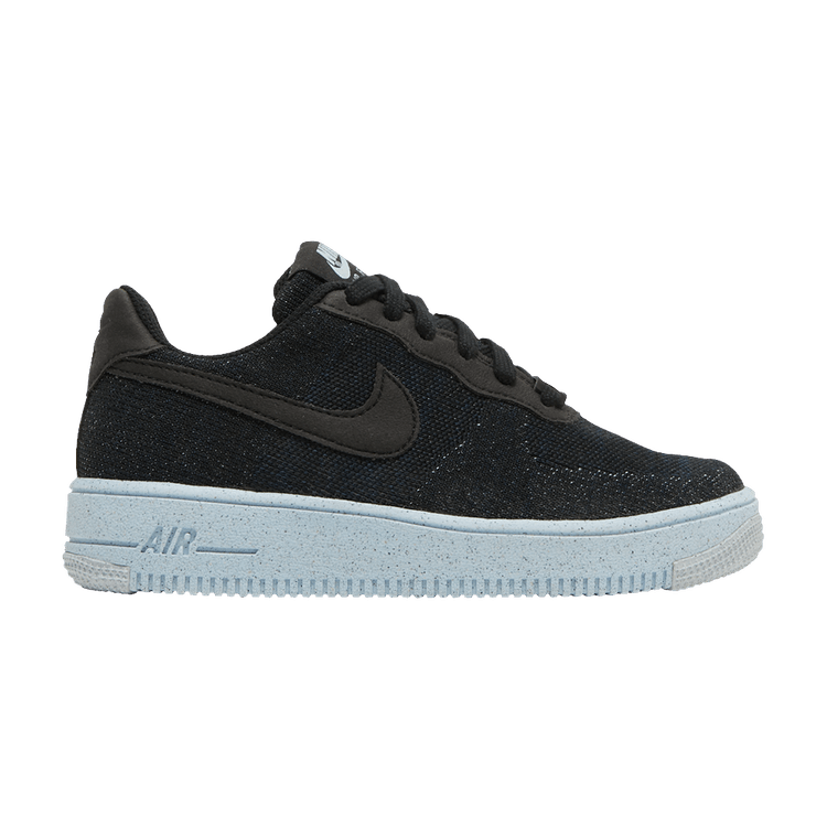 Nike Air Force 1 Crater Flyknit GS 'Black Chambray Blue' — Black/Chambray Blue/Black