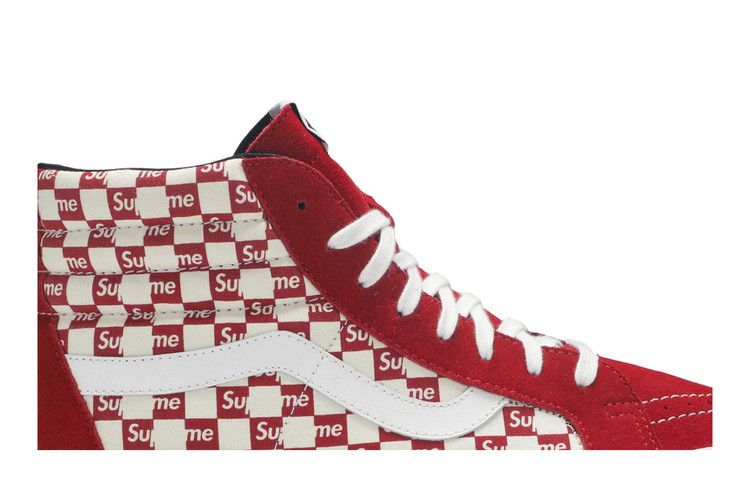 Supreme x Vans Sk8-Hi Pro 'Checkered Red' — Red/White