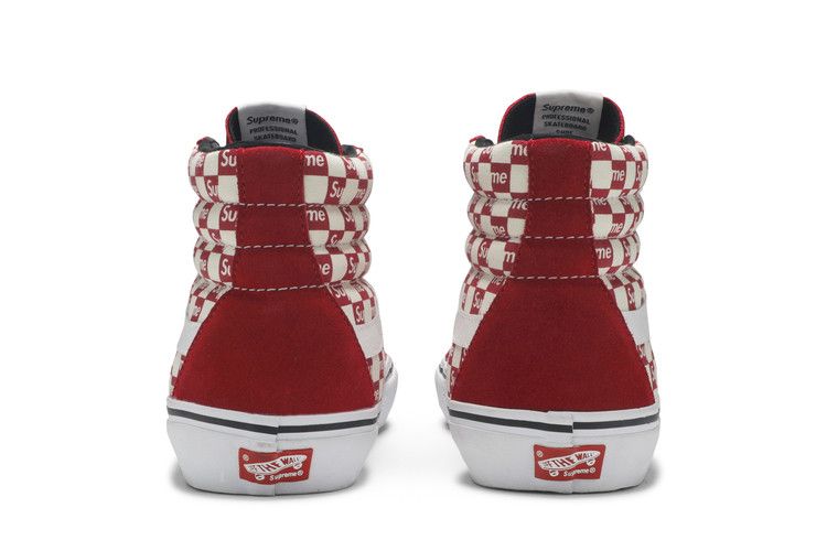 Supreme x Vans Sk8-Hi Pro 'Checkered Red' — Red/White