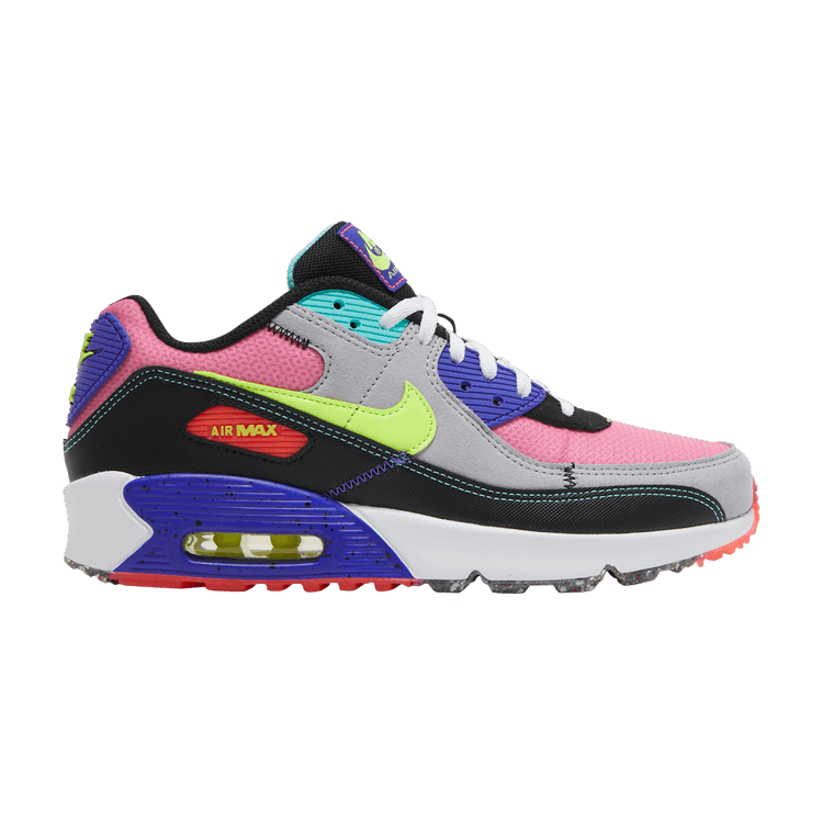 Nike Air Max 90 GS 'Exeter Edition - Neon' — University Red/Black/Wolf Grey/Volt