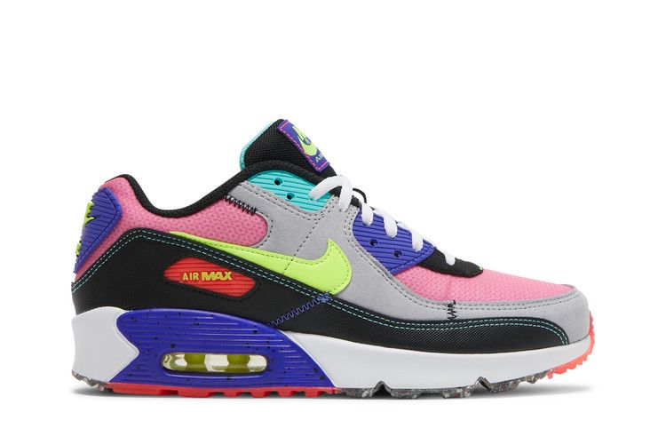 Nike Air Max 90 GS 'Exeter Edition - Neon' — University Red/Black/Wolf Grey/Volt (2)