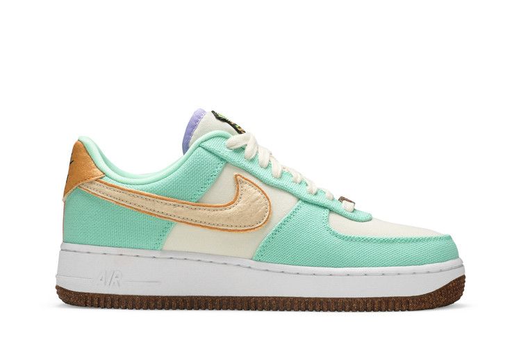 Nike Wmns Air Force 1 '07 LX 'Happy Pineapple' — Green Glow/Coconut Milk/Metallic Gold (2)