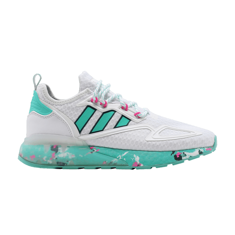 Adidas ZX 2K Boost 'White Active Mint' — Cloud White/Acid Mint/Screaming Pink
