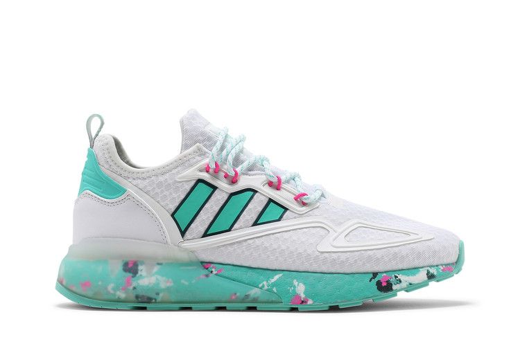 Adidas ZX 2K Boost 'White Active Mint' — Cloud White/Acid Mint/Screaming Pink