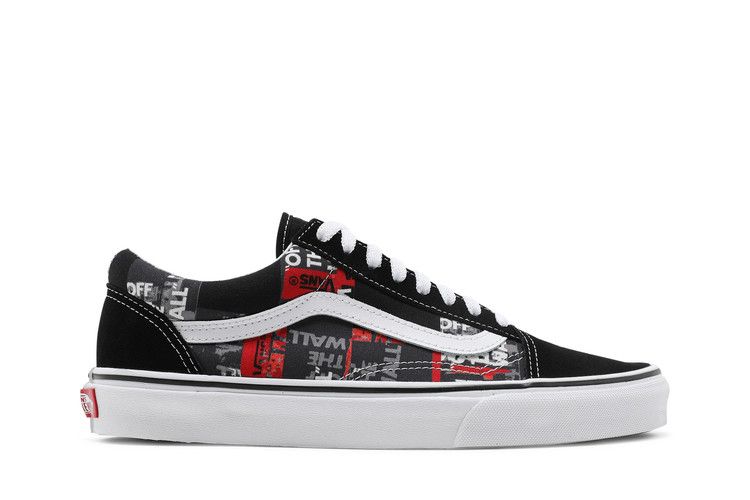 Vans Old Skool 'Packing Tape - Black' — Black/Red/True White