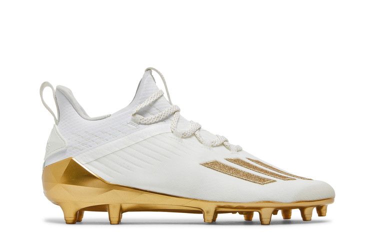 Adidas Adizero Cleat 'White Metallic Gold' — Cloud White/Gold Metallic/Gold Metallic