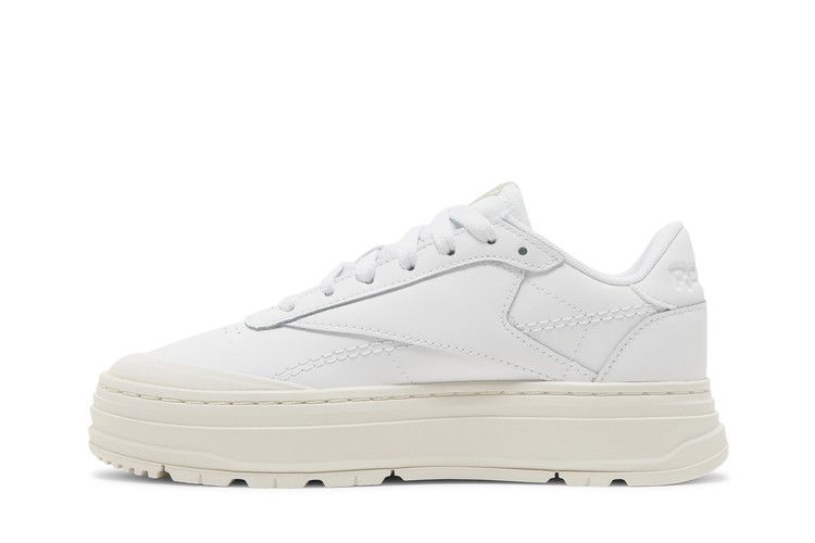 Reebok Wmns Club C Double Geo 'Triple White' — Footwear White/Footwear White/Chalk