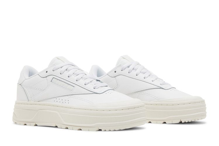 Reebok Wmns Club C Double Geo 'Triple White' — Footwear White/Footwear White/Chalk