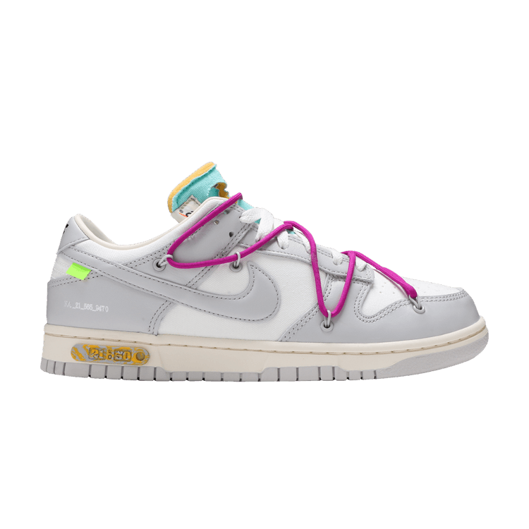 Off-White x Nike Dunk Low 'Lot 21 of 50' — Sail/Neutral Grey/Hyper Violet