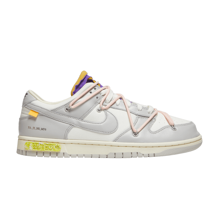 Off-White x Nike Dunk Low 'Lot 24 of 50' — Sail/Neutral Grey/Washed Coral