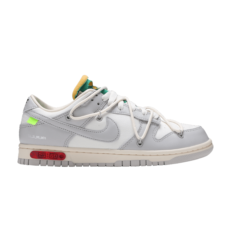 Off-White x Nike Dunk Low 'Lot 25 of 50' — Sail/Neutral Grey/Pale Ivory