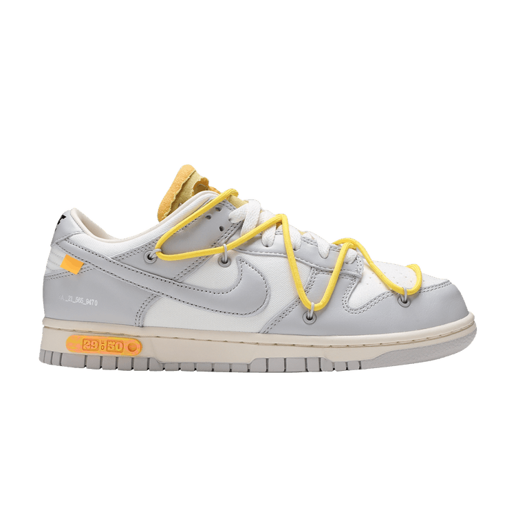 Off-White x Nike Dunk Low 'Lot 29 of 50' — Sail/Neutral Grey/Opti Yellow